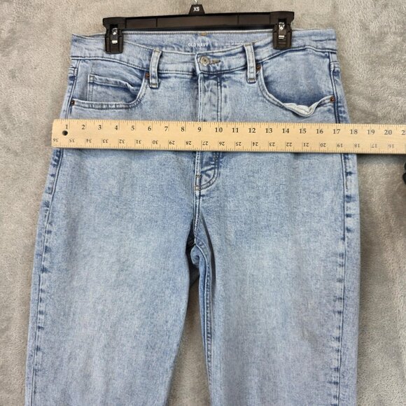 Old Navy Jeans Womens 12 Extra High-Rise Sky Hi Straight Button Fly Raw Hem - Picture 5 of 13